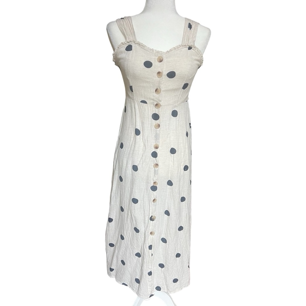 Sincerely Jules Linen Blend Polka Dot Dress